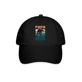 Father Dad Papa polar bear - Baseballkappe - Schwarz/Schwarz - Vorne