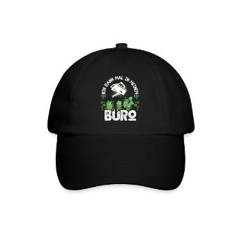 Bin Dann Mal In Meinem Büro Für Hobbygärtner - Baseballkappe - Schwarz/Schwarz - Vorne