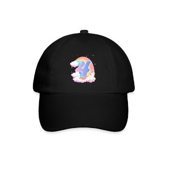 4 Unicorn Rainbow Clouds Little Pony 4. - Baseball Cap - black/black - Front