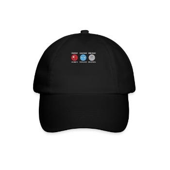 Protonelektronen -Neutron -Witze Science Physics - Baseballkappe - Schwarz/Schwarz - Vorne