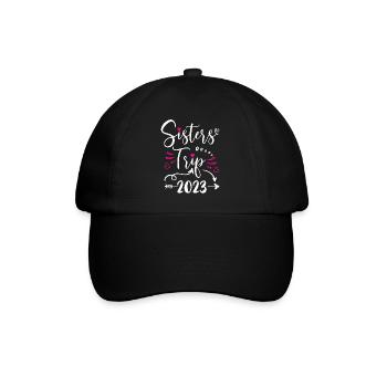 Sisters Trip 2023 Shirt Funny Vacation Travel - Baseballkappe - Schwarz/Schwarz - Vorne