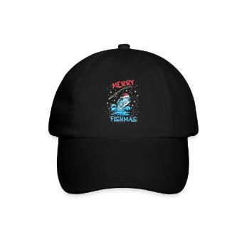 X Mas Fish Pêcheur de Noël Amateur de poisson Pêche - Casquette classique - noir/noir - Devant