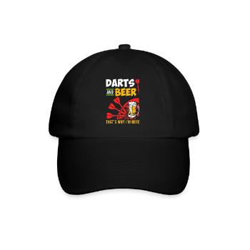 Darts an Beer thats why I am here - Baseball Cap - black/black - Front