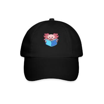Axolotl Buchliebhaber Salamander - Baseballkappe - Schwarz/Schwarz - Vorne