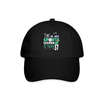 This sports legend is now 57, golf game 57. - Baseball Cap - black/black - Front