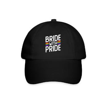 Bride With Pride - Lesbische Hochzeit Homo-Ehe - Baseballkappe - Schwarz/Schwarz - Vorne