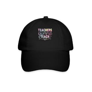 Back to School Teacher Tie Sports Education - Baseball Cap - black/black - Front