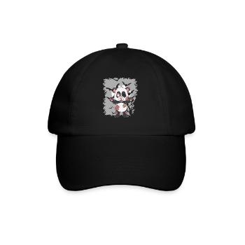 Halloween Zombie Tiere Halloween Panda - Baseballkappe - Schwarz/Schwarz - Vorne