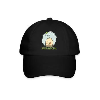 Anteasocial Buveur de thé Introverti Introverti - Casquette classique - noir/noir - Devant