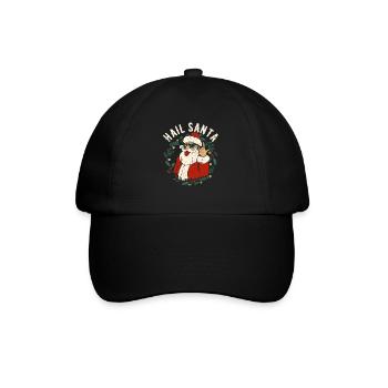 Hail Santa Claus Sleigher Weihnachten Rock Metal - Baseballkappe - Schwarz/Schwarz - Vorne