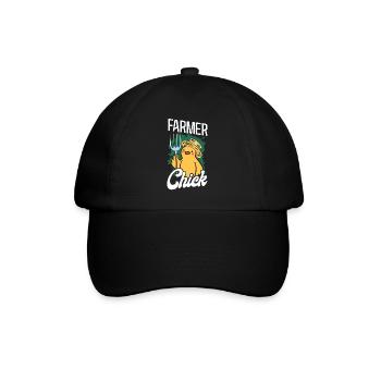 Farming Farmer Girl Chicken Farmer - Baseballkappe - Schwarz/Schwarz - Vorne