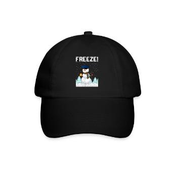 Policier Bonhomme de neige Police Navidad Policier Noël - Casquette classique - noir/noir - Devant
