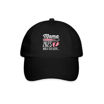 Mom 2023 loading Mother Pregnant Girl Mom - Baseball Cap - black/black - Front