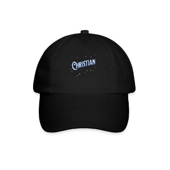 Christian Namen personalisiert - Baseballkappe - Schwarz/Schwarz - Vorne