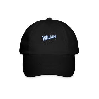 William Namen personalisiert - Baseballkappe - Schwarz/Schwarz - Vorne