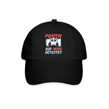 Positiv auf Müde getestet Pandas Fun - Baseballkappe - Schwarz/Schwarz - Vorne
