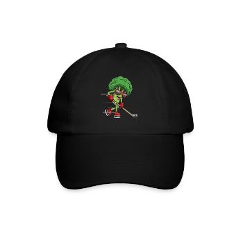 Broccoli Ice Hockey Player Vegan Lustig Hockey - Baseball Cap - black/black - Front