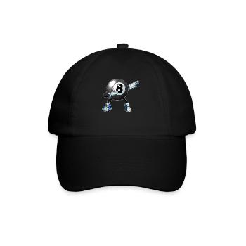 Billard Kugel macht Dabbing Fan Kids Erwachsene - Baseballkappe - Schwarz/Schwarz - Vorne