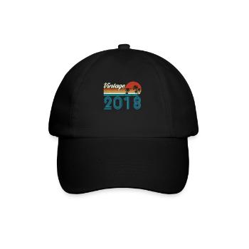 Vintage 2018 Vintage Birthday Retro Vintage - Baseball Cap - black/black - Front