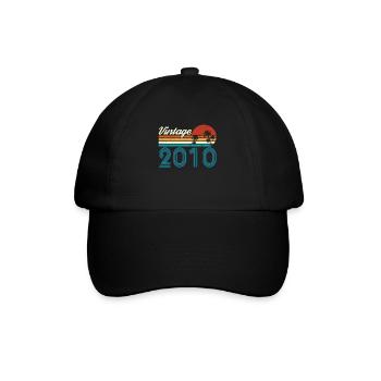 Vintage 2010 Vintage Birthday Retro Vintage - Baseball Cap - black/black - Front