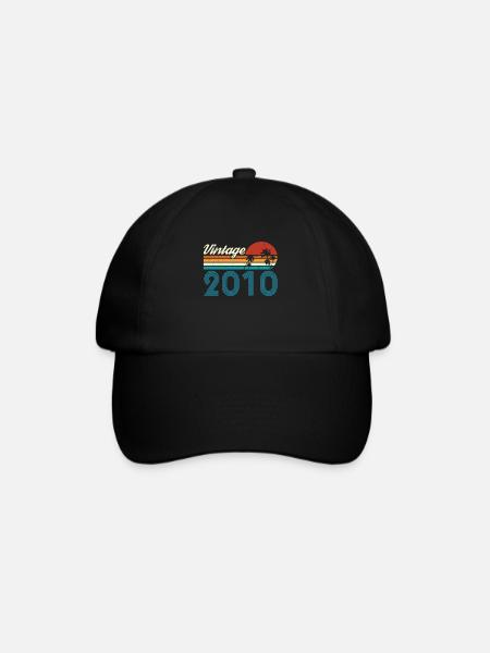 Vintage 2010 Vintage Geburtstag Retro Vintage - Baseballkappe - Schwarz/Schwarz