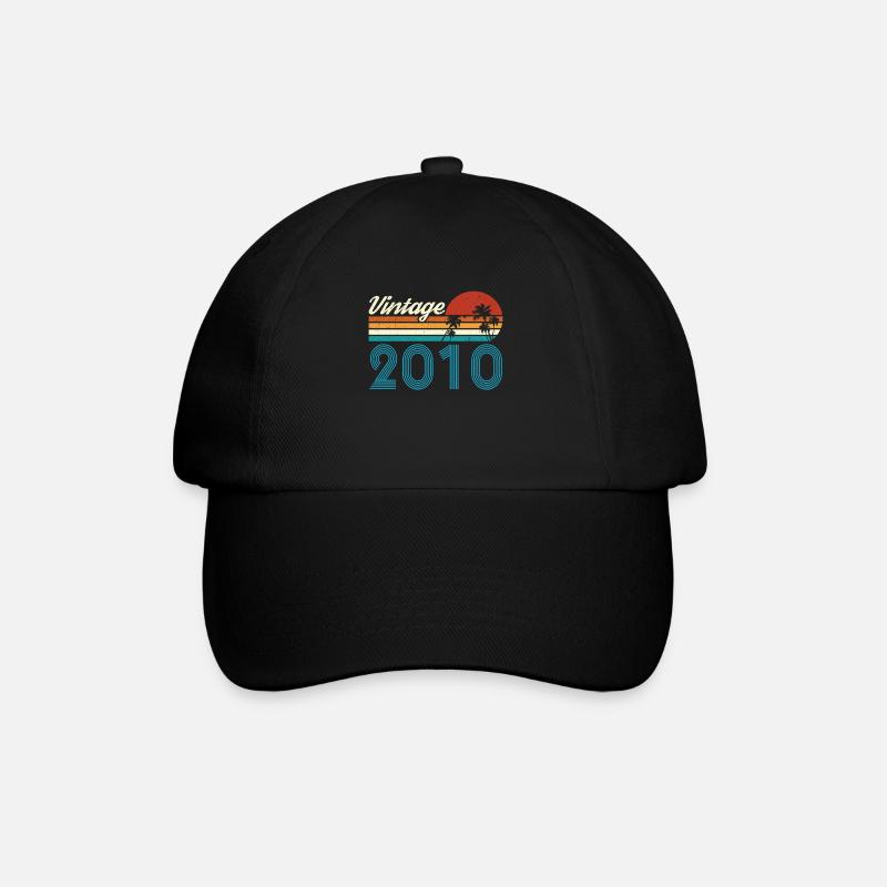 Vintage 2010 Vintage Geburtstag Retro Vintage - Baseballkappe - Schwarz/Schwarz