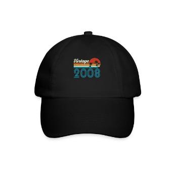 Vintage 2008 Vintage Birthday Retro Vintage - Baseball Cap - black/black - Front