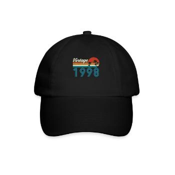 Vintage 1998 Vintage Birthday Retro Vintage - Baseball Cap - black/black - Front