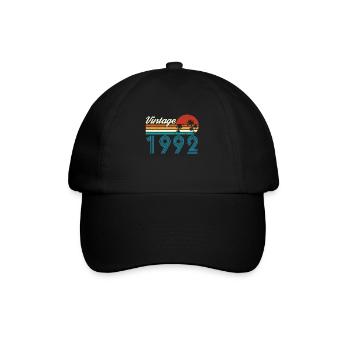 Vintage 1992 Vintage Anniversaire Rétro Vintage - Casquette classique - noir/noir - Devant