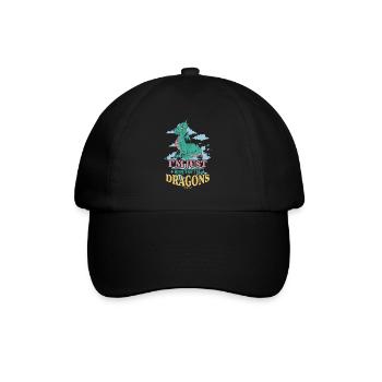 Je suis juste ici pour les dragons - Casquette classique - noir/noir - Devant