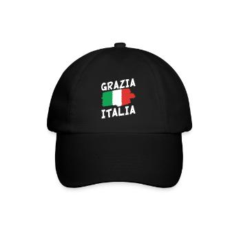Italien-flaggen-designs Für Alle Stolzen Italiener - Baseballkappe - Schwarz/Schwarz - Vorne