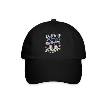 Rolling Into My Birthday Roller Skater Inline - Baseballkappe - Schwarz/Schwarz - Vorne