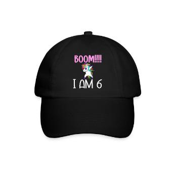 Dabbing birthday unicorn for kid 6 years old girl - Casquette classique - noir/noir - Devant