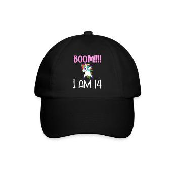 Dabbing birthday unicorn for kid 14 years old girl - Casquette classique - noir/noir - Devant