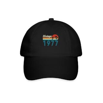Vintage 1977 Vintage Birthday Retro Vintage - Baseball Cap - black/black - Front