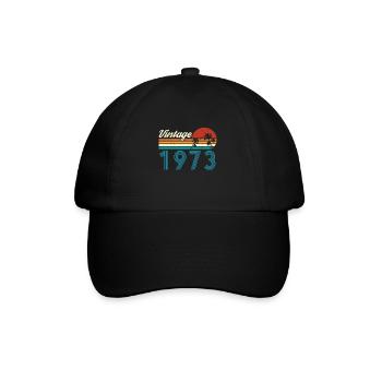 Vintage 1973 Vintage Geburtstag Retro Vintage - Baseballkappe - Schwarz/Schwarz - Vorne