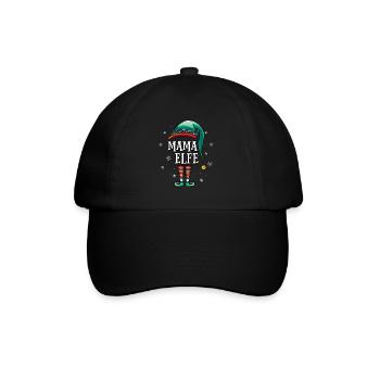 Weihnachten Mama Elf - Baseballkappe - Schwarz/Schwarz - Vorne