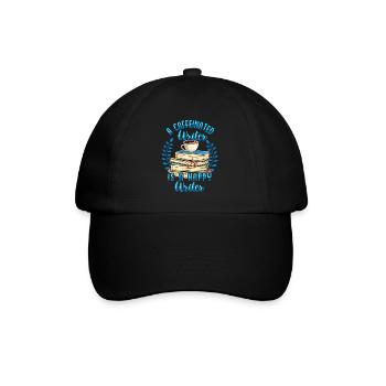 Ein Koffeinhaltiger Schriftsteller Kaffee - Baseballkappe - Schwarz/Schwarz - Vorne