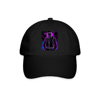 Goth Synthwave Outrun Goth Cowboy - Baseball Cap - black/black - Front