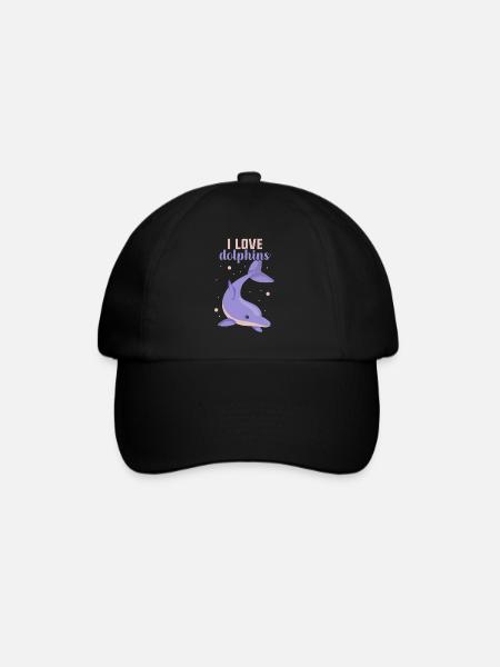 Ich Liebe Delfine Delphin Delphine Delfin - Baseballkappe - Schwarz/Schwarz