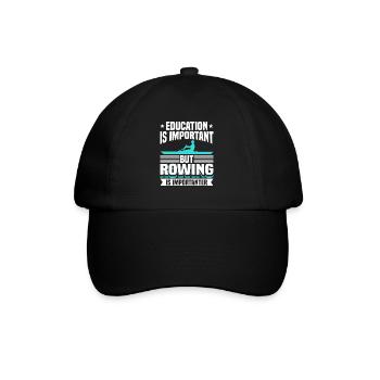 Rudern Ist Wichtiger Ruderer - Baseballkappe - Schwarz/Schwarz - Vorne