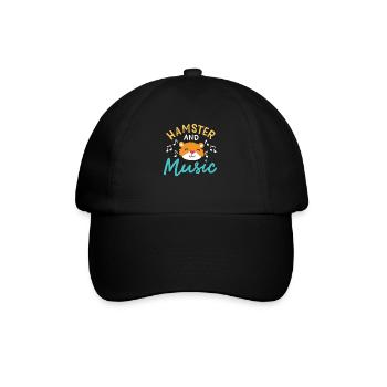 Hamster And Music Funny Rodent - Baseball Cap - black/black - Front
