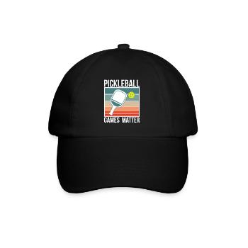 Pickleball Games Matter Shirt Geschenk - Baseballkappe - Schwarz/Schwarz - Vorne