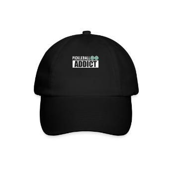 Pickleball Addict Shirt Geschenk - Baseballkappe - Schwarz/Schwarz - Vorne