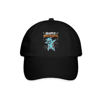 Halloween Schwein Zombie - Baseballkappe - Schwarz/Schwarz - Vorne