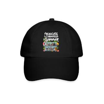 Medicine for Happiness in Summer Weekday Cats - Baseball Cap - black/black - Front