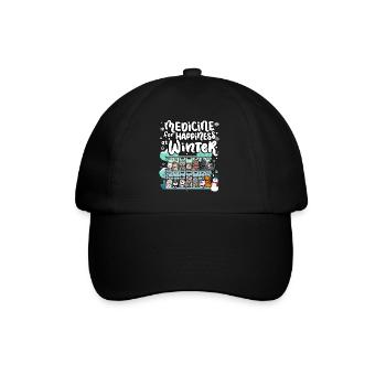 Medicine for happiness on winter weekdays cats - Baseball Cap - black/black - Front