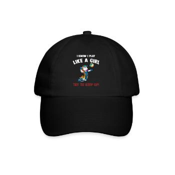 Volleyball Ich weiß, ich spiele wie ein Mädchen - - Baseballkappe - Schwarz/Schwarz - Vorne