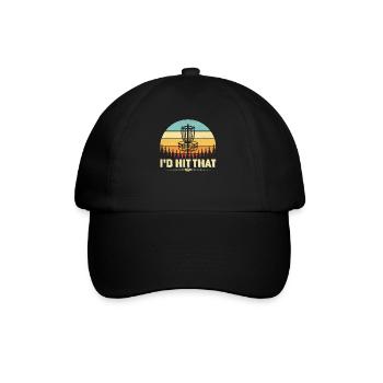 I'd Hit That Funny Disc Golfer - Baseballkappe - Schwarz/Schwarz - Vorne