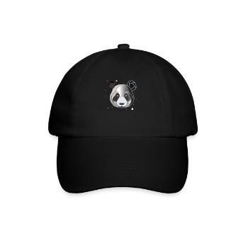 Panda Polygon Kunst Tier Geometrie - Baseballkappe - Schwarz/Schwarz - Vorne